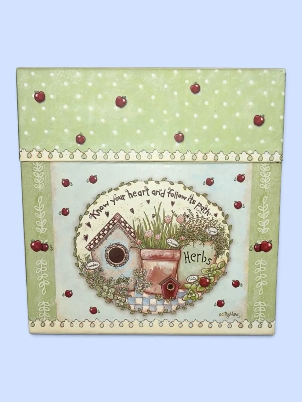 Amacal Joy Marie Heimsoth Herbs Craft/Photo/Misc Decorative Storage Box Like New